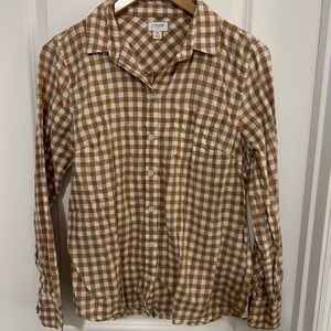 J. Crew Women’s Brown Checkered Shirt
